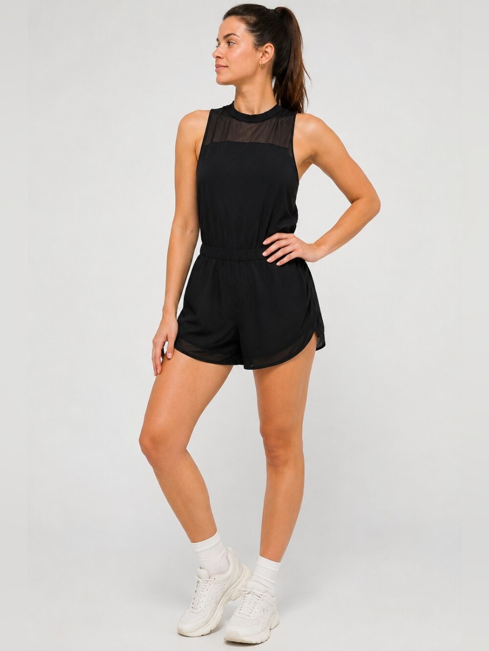 Lululemon The Lab Mesh Racerback Runsie Romper Black 2 - Picture 2 of 11